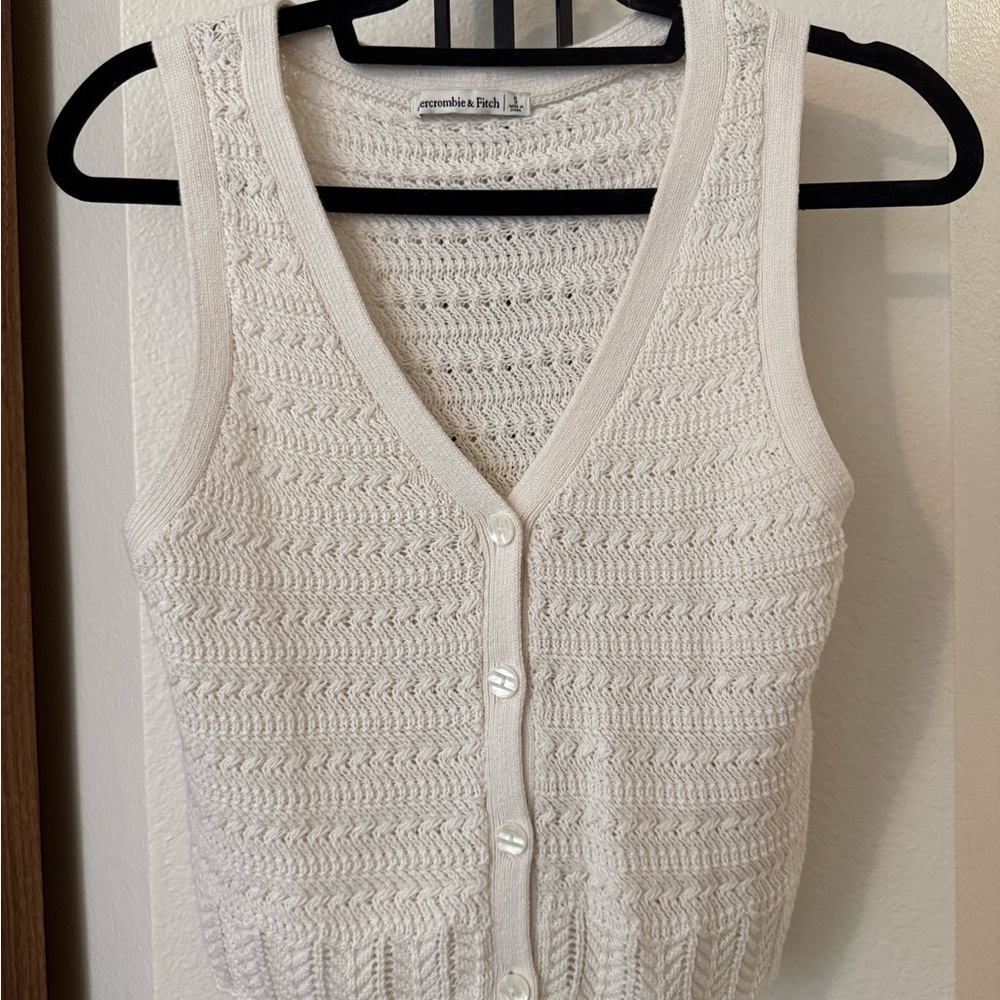 Abercrombie & Fitch Cream Crochet Tank Top